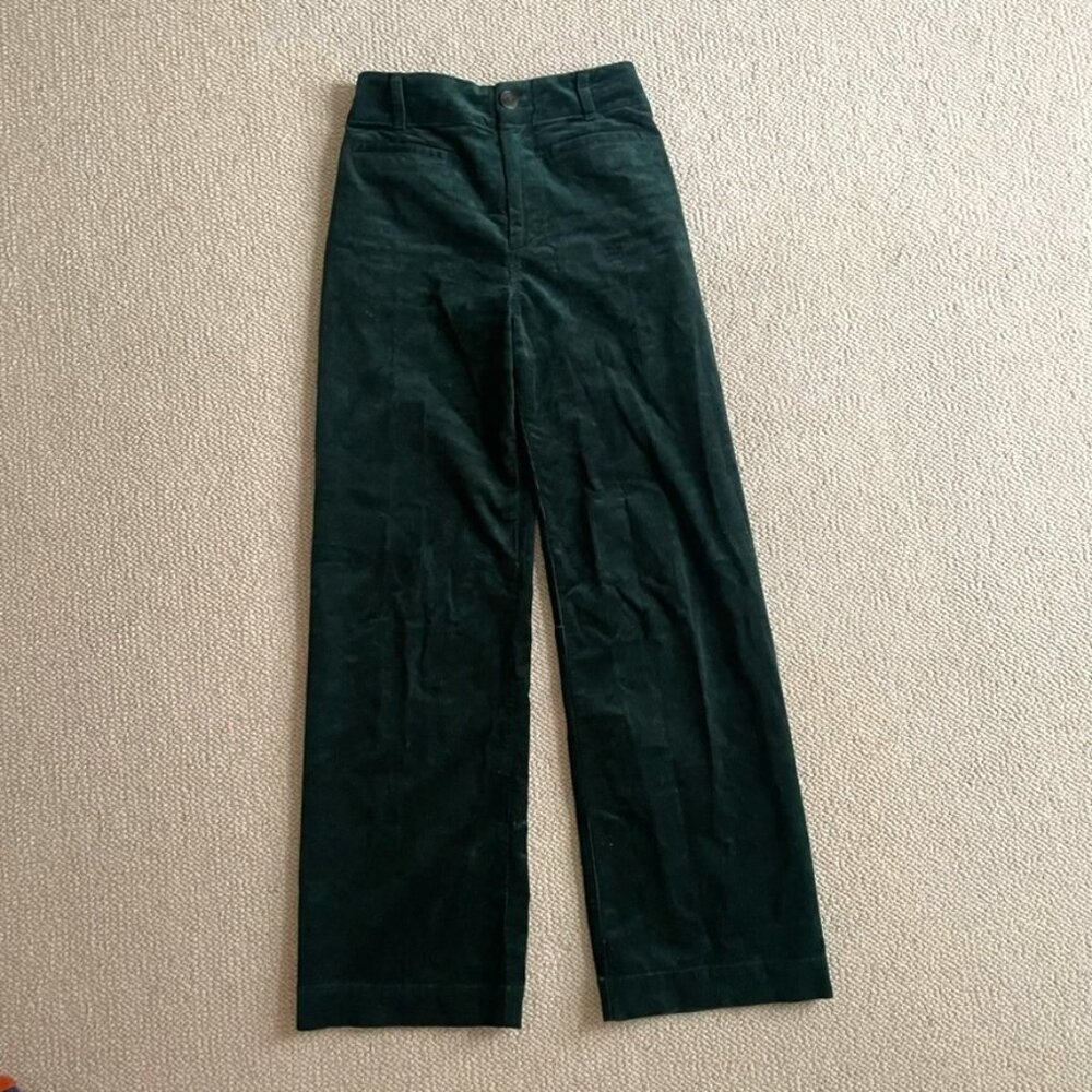 Anthropologie Maeve cotton corduroy Colette pants wide-leg high waist green 27